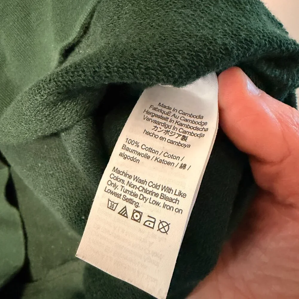 J. Crew French Terry Mockneck Sweatshirt Small - Green Relaxed Fit